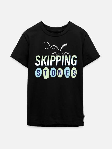 Skipping Stones - Teenager Premium Bio T-Shirt - Schwarz
