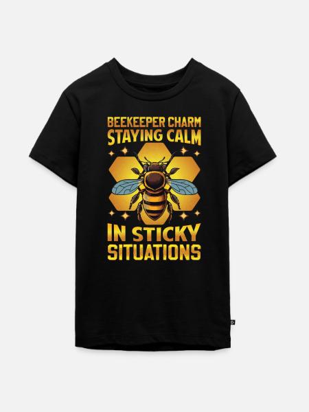 Beekeeper Charm – Sticky Situations - Teenager Premium Bio T-Shirt - Schwarz