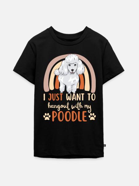 Süßer Pudel Liebhaber Kawaii - Teenager Premium Bio T-Shirt - Schwarz