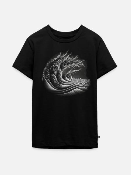 Fibonacci Sequenz Welle - Teenager Premium Bio T-Shirt - Schwarz