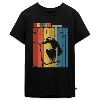 Scooter Stunt vintage - Teenager Premium Bio T-Shirt - Schwarz - Vorne - AI Model Teenager Male light (155cm)