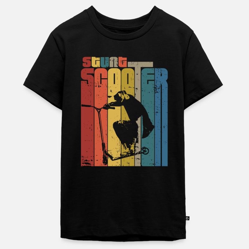 Scooter cascade vintage - T-shirt Premium bio Ado - noir