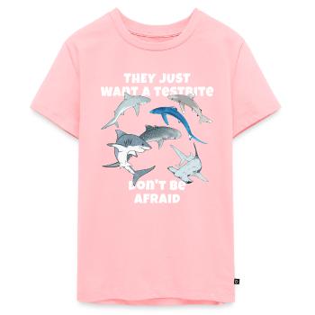 Espèces de requins : Requin bleu, Requin tigre, Requin marteau - T-shirt Premium bio Ado - rose - Devant