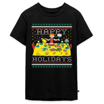 Fifi Brindacier Et Monsieur Nilsson Happy Holidays - T-shirt Premium bio Ado - noir - Devant - AI Model Teenager Male light (155cm)