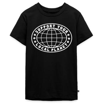 SOUTENEZ VOTRE PLANÈTE LOCALE - T-shirt Premium bio Ado - noir - Devant - AI Model Teenager Male light (155cm)