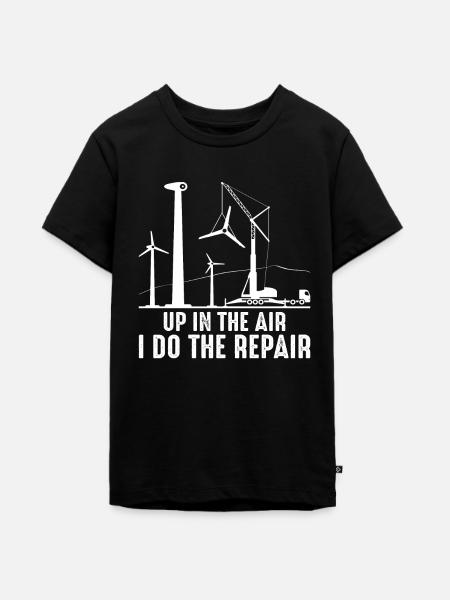 Windrad Techniker - Teenager Premium Bio T-Shirt - Schwarz