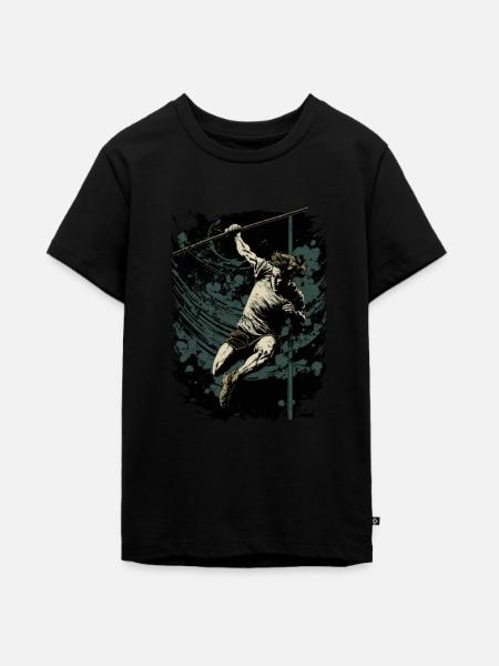 Stabhochspringer in Aktion - Teenager Premium Bio T-Shirt - Schwarz