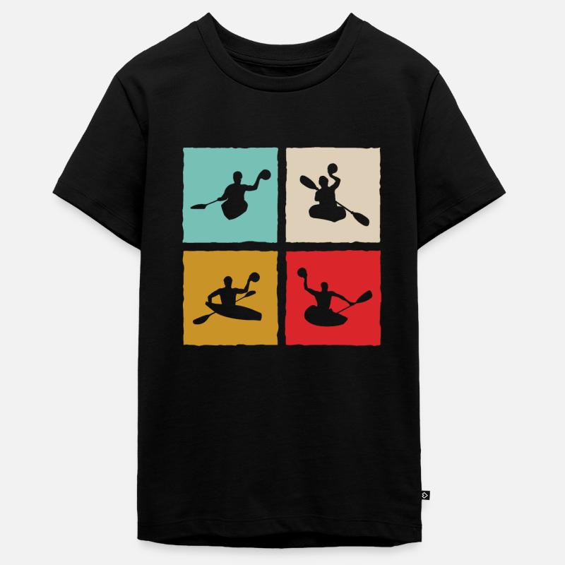 Canoë Polo Canoë Polo Player Style Rétro - T-shirt Premium bio Ado - noir