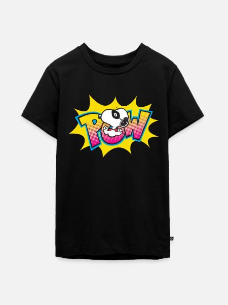 Peanuts Snoopy Pow Superheld Superhero - Teenager Premium Bio T-Shirt - Schwarz