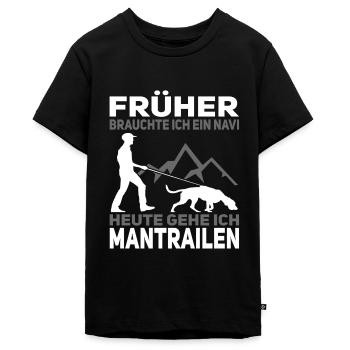 Mantrailing Hundesport Fährtenhund - Teenager Premium Bio T-Shirt - Schwarz - Vorne - AI Model Teenager Male light (155cm)