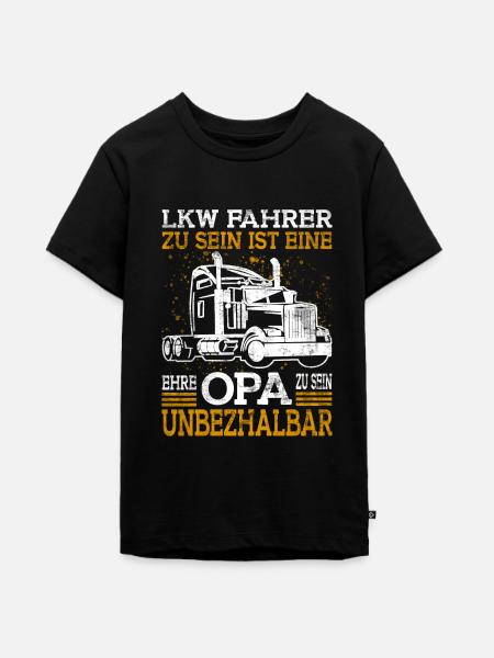 LKW Fahrer Opa - Teenager Premium Bio T-Shirt - Schwarz
