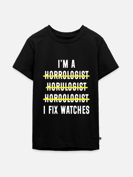 Horologe Uhrmacher - Teenager Premium Bio T-Shirt - Schwarz