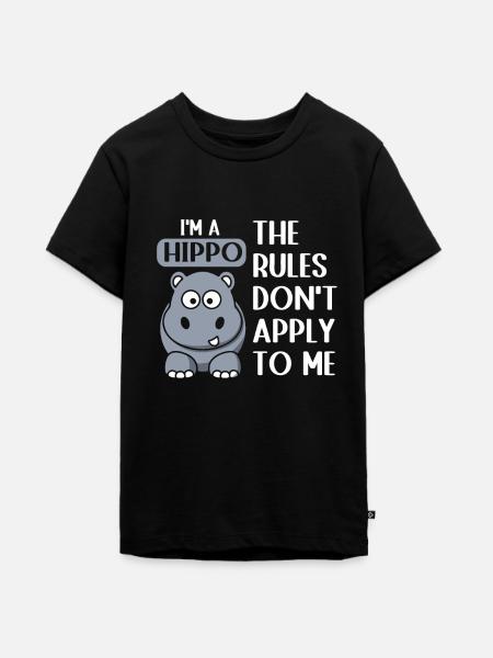 Hippo hippopotamus - Teenager Premium Bio T-Shirt - Schwarz