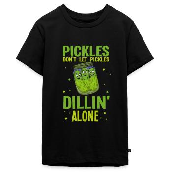 Cornichon drôle - T-shirt Premium bio Ado - noir - Devant - AI Model Teenager Male light (155cm)