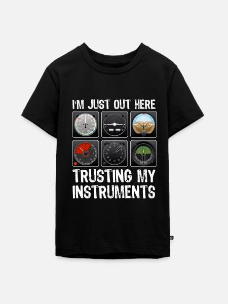 Aviation Pilot Flight instruments - Teenager Premium Bio T-Shirt - Schwarz