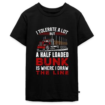 Log Truck Driver Timber Lorry Funny Logging Truck - Teenager Premium Organic T-Shirt - black - Front - AI Model Teenager Male light (155cm)