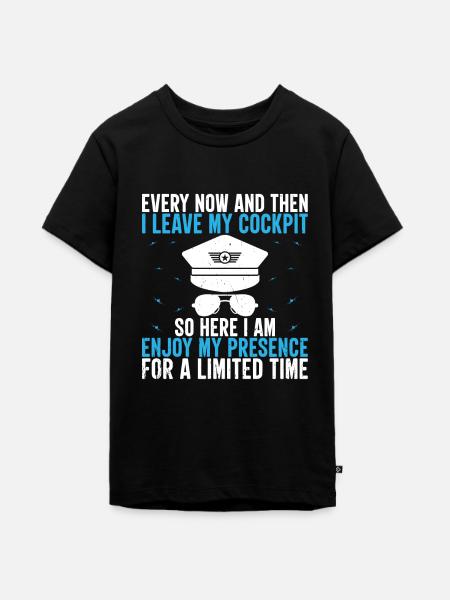 Aviation Funny Airplane Pilot - Teenager Premium Bio T-Shirt - Schwarz