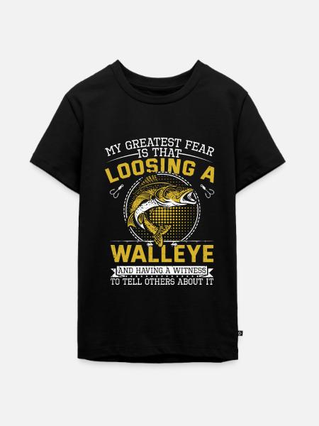 Walleye Fishing - Teenager Premium Bio T-Shirt - Schwarz