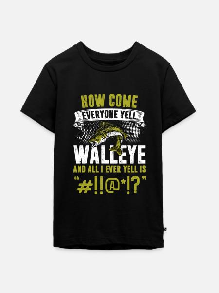 Walleye Fishing - Teenager Premium Bio T-Shirt - Schwarz