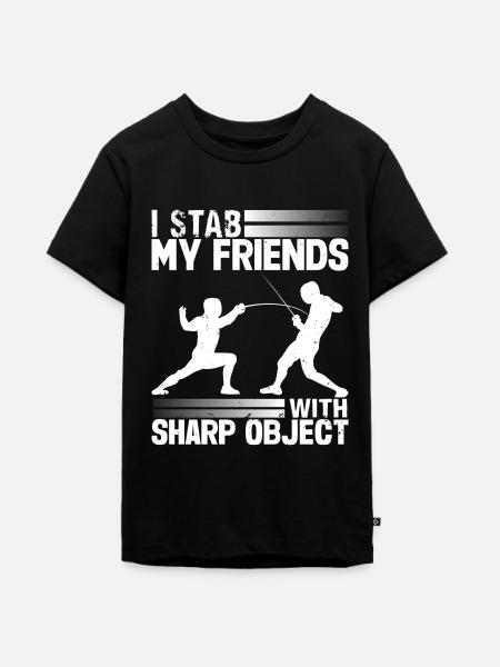 Fencer Funny Fencing - Teenager Premium Bio T-Shirt - Schwarz