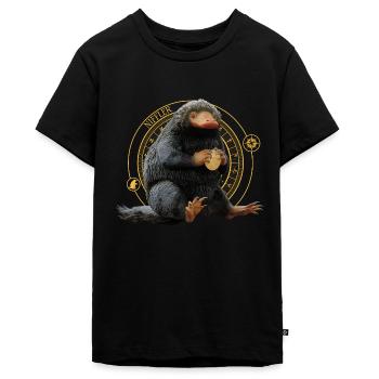Phantastische Tierwesen Niffler mit Münze Gold - Teenager Premium Bio T-Shirt - Schwarz - Vorne - AI Model Teenager Male light (155cm)
