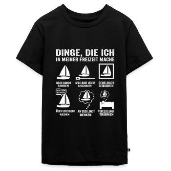 Segeln Segler Segelboot Skipper Segelschiff Hobby - Teenager Premium Bio T-Shirt - Schwarz - Vorne - AI Model Teenager Male light (155cm)