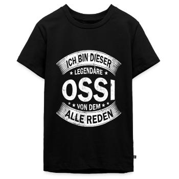 Ossi Spruch Ostdeutschland Ostdeutscher - Teenager Premium Bio T-Shirt - Schwarz - Vorne - AI Model Teenager Male light (155cm)