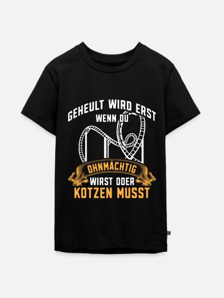Achterbahn Freizeitpark Rollercoaster - Teenager Premium Bio T-Shirt - Schwarz