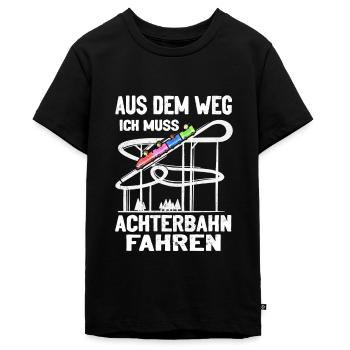 Achterbahn Freizeitpark Rollercoaster - Teenager Premium Bio T-Shirt - Schwarz - Vorne - AI Model Teenager Male light (155cm)