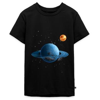 Solsystem - Teenager Premium økologisk T-shirt - sort - Foran - AI Model Teenager Male light (155cm)