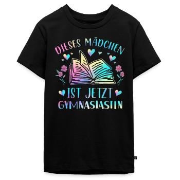 Einschulung Gymnasium Mädchen - Teenager Premium Bio T-Shirt - Schwarz - Vorne - AI Model Teenager Male light (155cm)