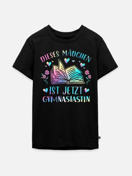 Einschulung Gymnasium Mädchen - Teenager Premium Bio T-Shirt - Schwarz