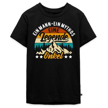 Mann, Mythos, Legende - Onkel Name eintragen - Teenager Premium Bio T-Shirt - Schwarz - Vorne - AI Model Teenager Male light (155cm)