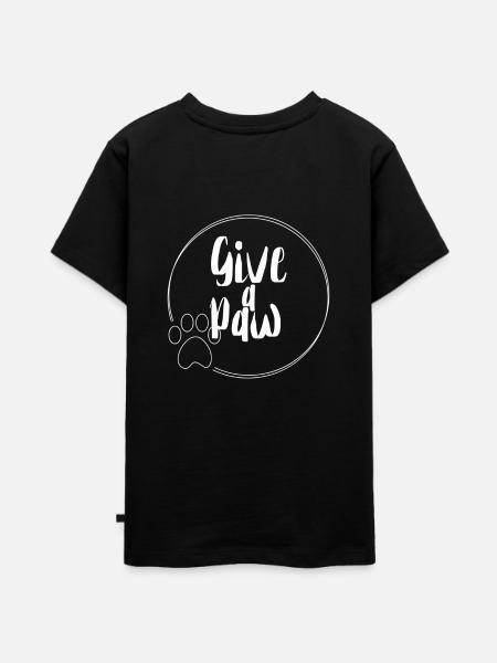 Give a Paw weiß - Teenager Premium Bio T-Shirt - Schwarz