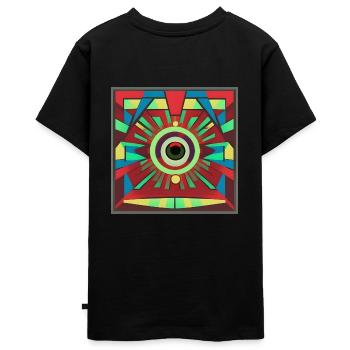 Auge Pop-Art - Teenager Premium Bio T-Shirt - Schwarz - Hinten - AI Model Teenager Male light (155cm)
