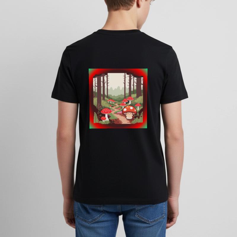 Mushrooms in the forest Teenager Premium Organic T-Shirt