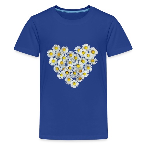 Gänseblümchen Herz Frühling Daisy Blüte Blume - Teenager Premium T-Shirt