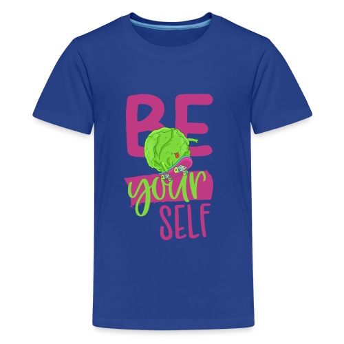 Be yourself happy Veggie Kohlkopf - Vegan Skater - Teenager Premium T-Shirt