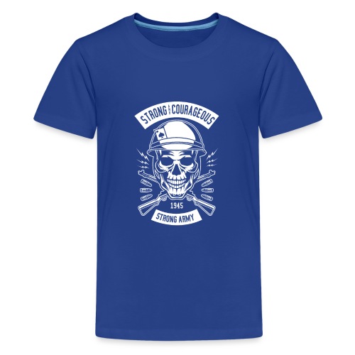 Army Skull - Vit - Premium-T-shirt tonåring