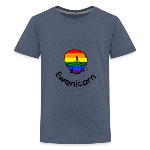 Rainbow Ewenicorn - det är ett enhörningsfår! (Text) - Premium-T-shirt tonåring