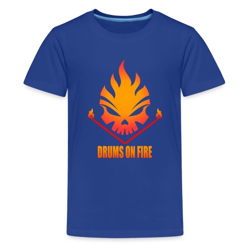 Drums on Fire Skull Totenkopf - Teenager Premium T-Shirt