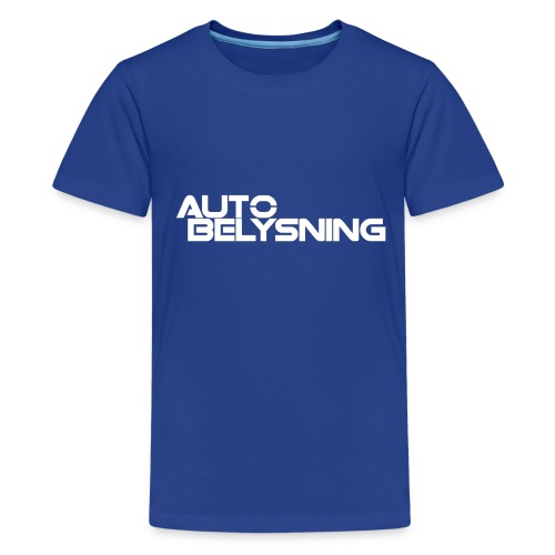 Autobelysning logo white - Premium T-skjorte for tenåringer