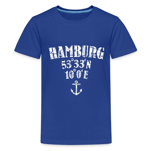 Hamburg Koordinaten Segeln Segler - Teenager Premium T-Shirt