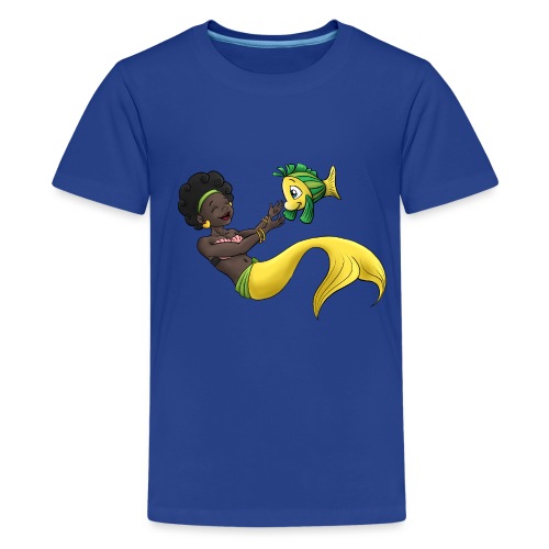 Schwarzes Mädchen als Meerjungfrau - Teenager Premium T-Shirt