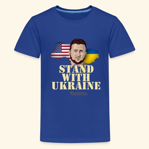 Ukraine USA Stand with Ukraine - Teenager Premium T-Shirt