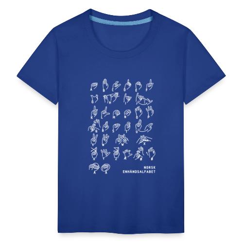 Norsk enhåndsalfabet - Premium T-skjorte for tenåringer