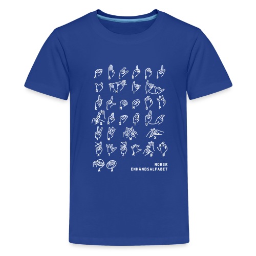 Norsk enhåndsalfabet - Premium T-skjorte for tenåringer