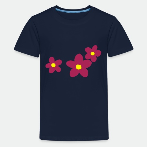 Three Flowers - Teenage Premium T-Shirt