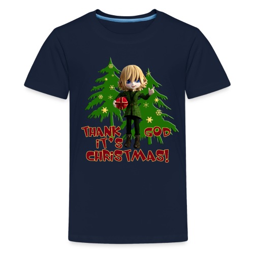 Weihnachtself Thank God it´s Christmas! - Teenager Premium T-Shirt