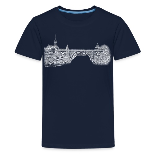 Bern mit Nydeggkirche und Nydeggbrücke - weiss - Teenager Premium T-Shirt